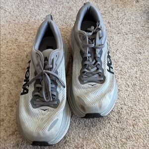 Hoka Light Gray Running Shoes